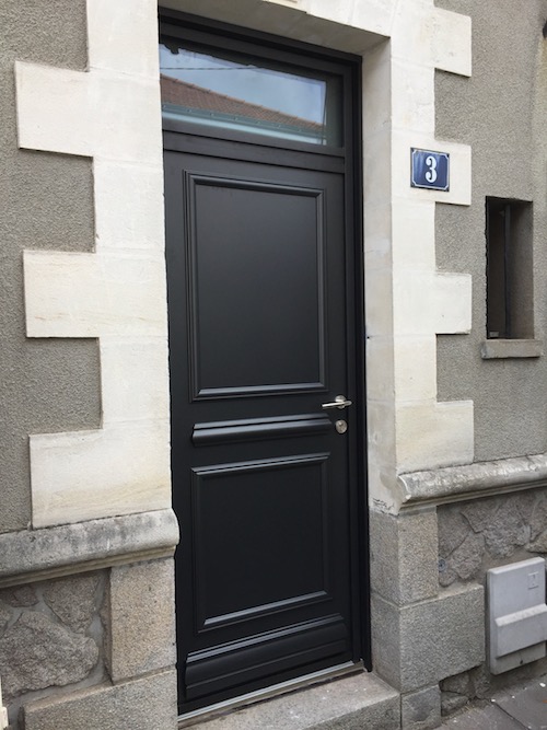 Porte d'entrée Aluminium K.Line RAL Noir 2100 Sablé